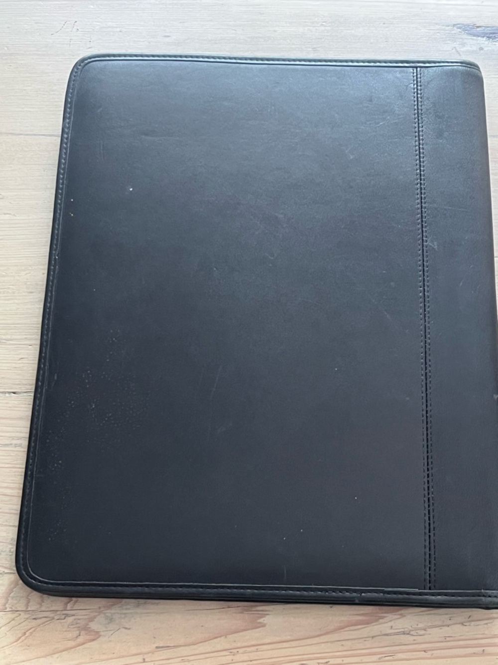 Vintage Coach Black Leather Bi-fold Portfolio Notebook Organizer Padfolio - Picture 3 of 10